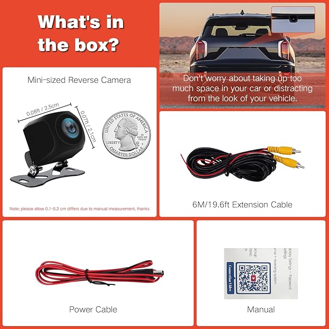 AHD 720P/1080P Rear View Camera for Car, HD Night Vision Car Backup Camera 170° Wide Angle, IP69 Waterproof Reverse Camera for Car GM Pickup Mini-Trucks SUV Mini-RV