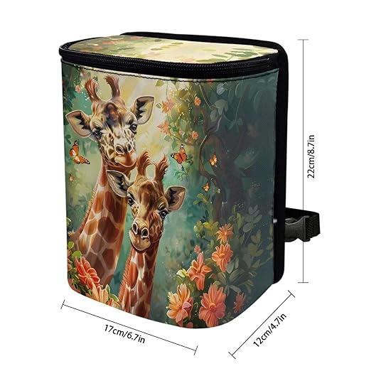 BIGCARJOB Animal Giraffe Car Trash Bag Car Trash Interior Accessories for Back Seat Headrest Car Trash Bin Hanging Trash Bag for Car Garbage Can