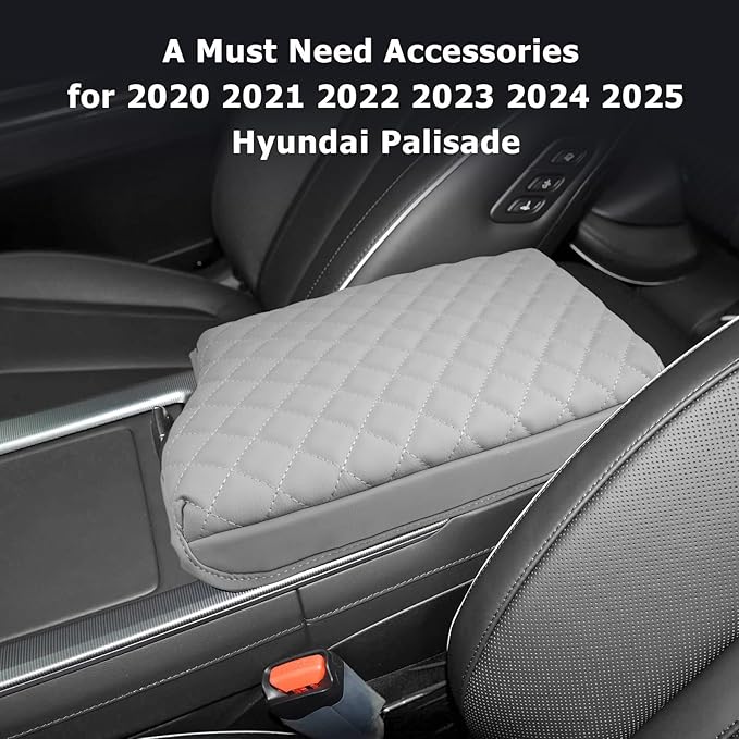 LUWU 2025 Palisade Center Console Cover Compatible with 2020-2024 2025 Palisade Accessories Armrest Cover Center Console Pad Armrest Console Cover (Thick Off-White)
