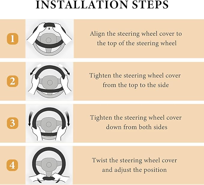 Boho Steering Wheel Cover, 15 Inch Coarse Flax Cloth Ethnic Style Anti-Slip Car Wheel Wrap, Universal Breathable Bohemian Steering Wheel Protector for Cars Vans Trucks (E)