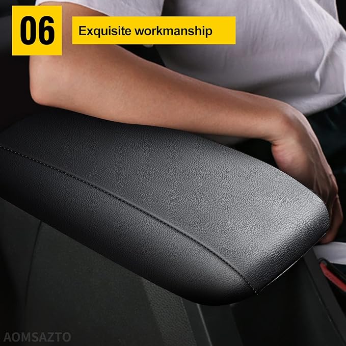AOMSAZTO Armrest Covers for Corolla 2014-2019 Black Console Cushion for Corolla