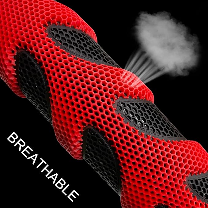 Sport Style Black Leather Steering Wheel Cover with Red Fishbone Grip Steering Wheel Accessory,Universal Fit 14.5-15.25 inch Steering Wheel