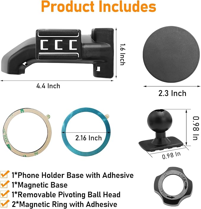 Compatible with Toyota Tundra Phone Holder 2022-2024 for Air Vent,3rd Gen Tundra/Sequoia Phone Mount Magnetic Navigation Bracket Anti-Shake,360 Degree Rotation Tundra Dashboard Cell Mount,Black