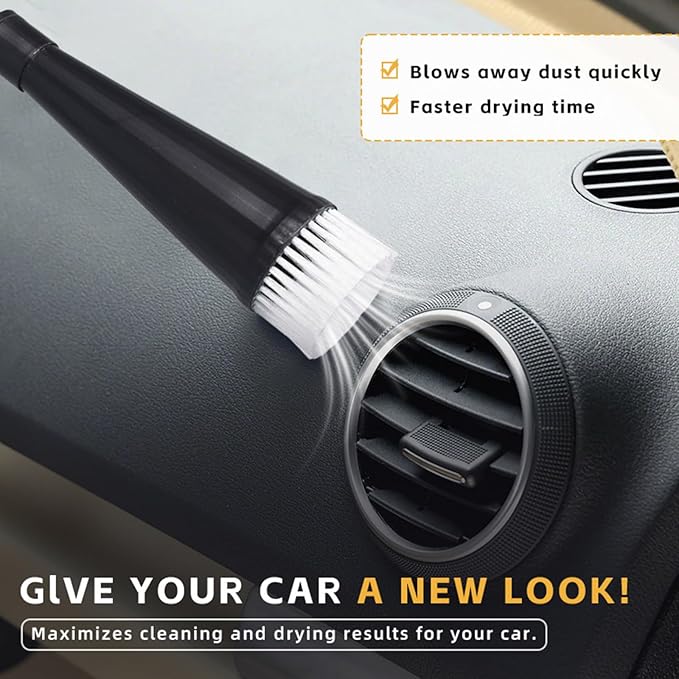 2in1 Car Cleaning Gun with 2 Nozzles, Multifunctional Dry Cleaning Gun, High Pressure Blower Gun, Car Detailing Tools for Quickly Blowing Out Dirt and DustWorking with Air