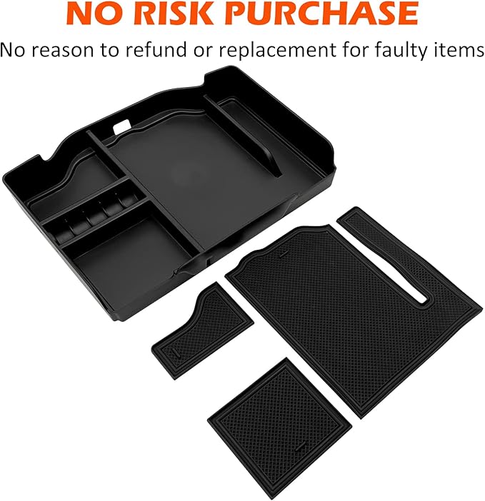JOJOMARK Center Console Organizer fits for Dodge RAM 2025 2024 2023 2022 2021 2020 2019 1500 2500 3500 Accessories Interior Storage Box Armrest Storage Tray (Black)