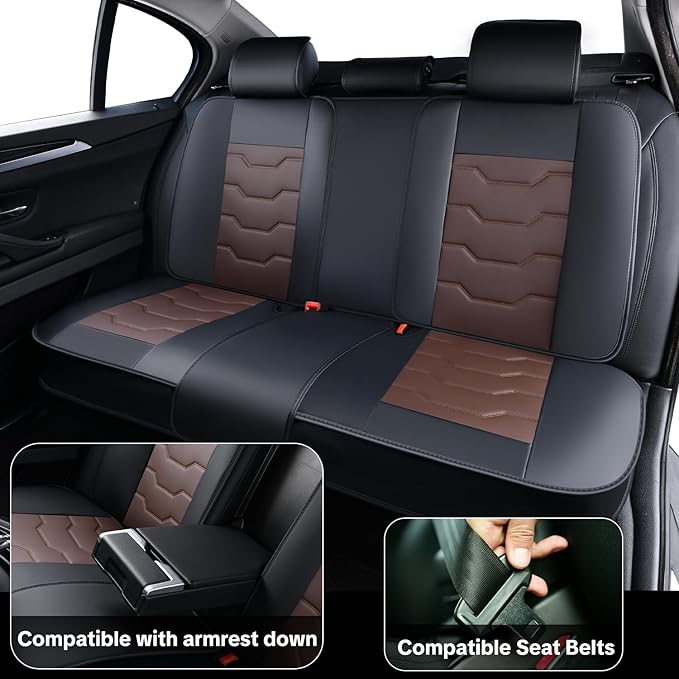 Car Seat Covers for Ford Bronco Sport 2021-2025 Car Seat Cover, Waterproof Faux Leather, 5 Piece Full Set, Wear Resistance, Easy to Clean and Install, Beautify Interior