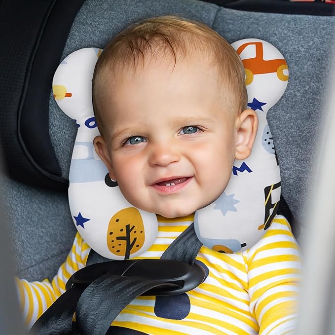 Baby Travel Pillow, Infant Kid's Cushion Soft and Skin Friendly for Car Seat, Pushchair and Stroller (Style I)