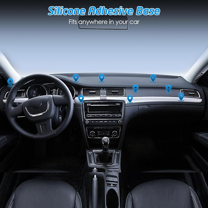 WixGear for MagSafe Car Mount, Phone Holders for Your Car & Magnetic Phone Holder for Car, Stick-On Design for Dashboard, Wall, Gym & Office, Universal Car Phone Holder with 1 Metal Plate