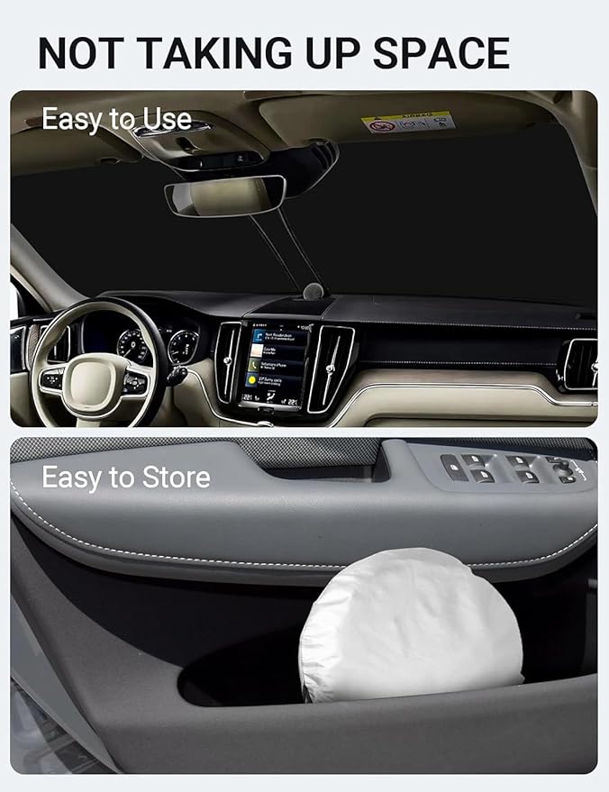 Proadsy Windshield Sun Shade for Volvo XC60 SUV 2018-2024 2025 2026 Foldable Sunshade Protector Blocks UV Rays Keep Car Cooler Accessories