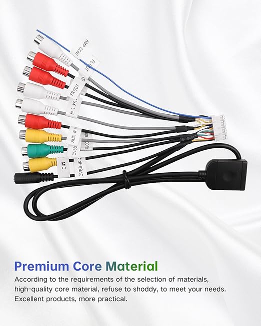 20Pin Android Car Stereo RCA Wiring Harness Adapter with 4G SIM Card Slot, Mic Jack, Audio Input/Output Cable, Compatible with Aftermarket Radio for External MIC, Micro SIM Card, Front Camera