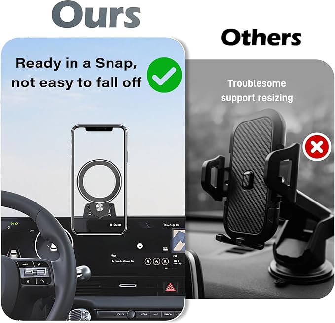 Car Phone Holder for 2022 2023 2024 2025 Hyundai loniq 5 Accessories Apply to 12.3 Inch Touch Screen Fixed Clip Magnetic Cell Phone Mount Hands-Free 360 Degree Rotation