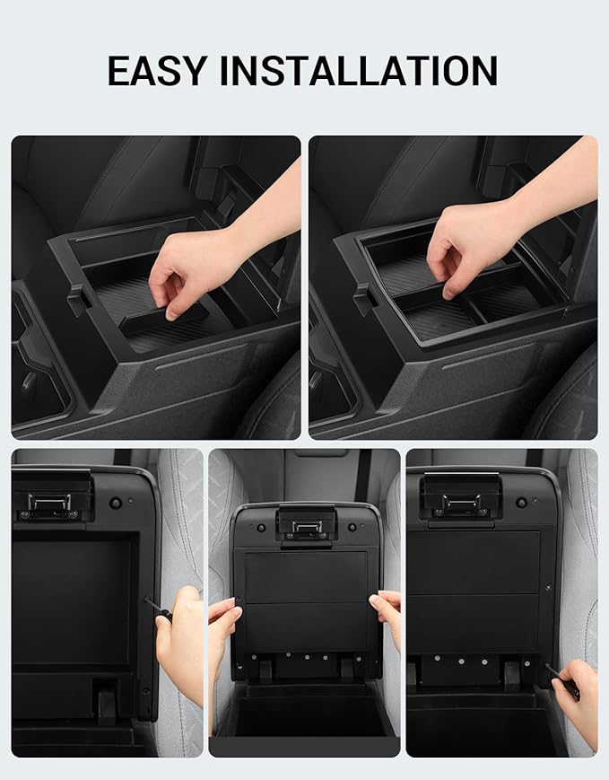 Ecarzo 3PCS Center Console Organizer for 2024 2025 2026 Toyota Tacoma Armrest Hidden Storage Box, Maximize Space & Reduce Clutter, Tacoma Interior Accessories