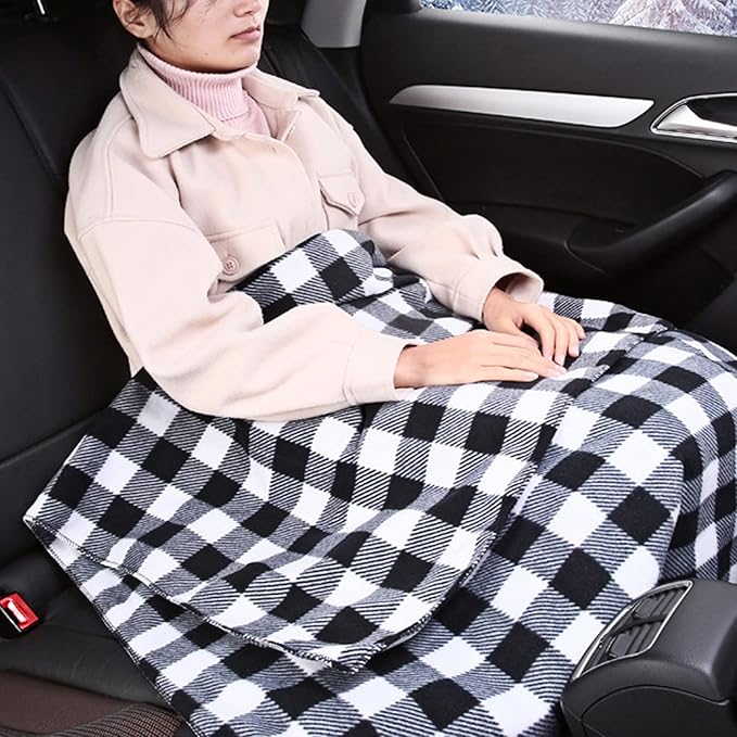 Big Hippo Electric Car Blanket, Reversible Sherpa/Fleece Warm Car Travel Blanket with Intelligent Temp for Cars, Trucks and RV - Great for Winter, Home, Road Trip and Camping Use (58"x41")