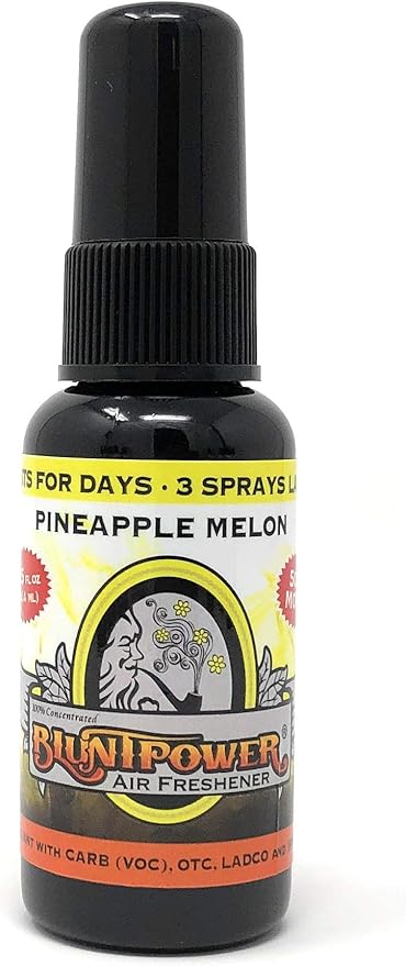 BluntPower (Pineapple Melon, 1 Pack) Concentrated Air Freshener for Room and Car Spray - Oil-Based Diffuser Spray Bottle - Long-Lasting Bathroom Spray, Car Freshener, & Odor Eliminator Spray