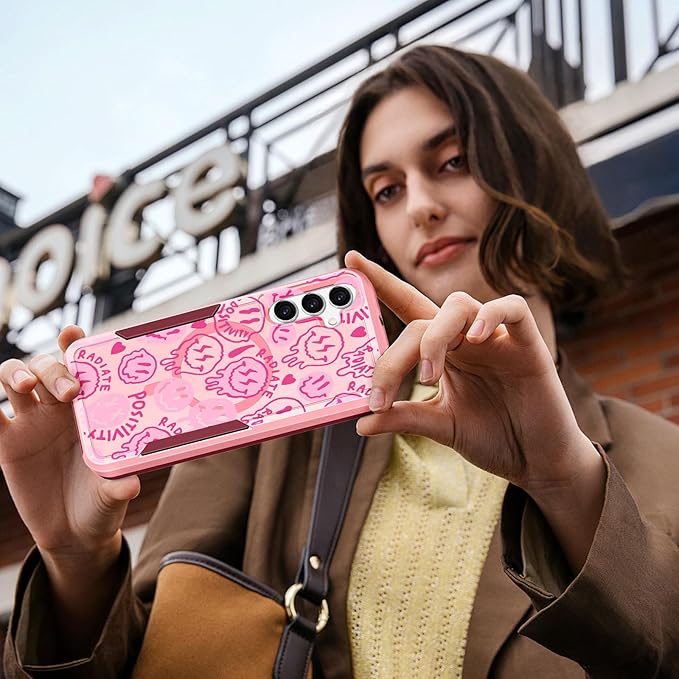 for Samsung Galaxy A16 5G Phone Case - Compatible with MagSafe Women Girls Cute Magnetic Protective Cover Kawaii Girly Unique Fashion Heavy Duty Shockproof Design for Samsung A16 5G Case