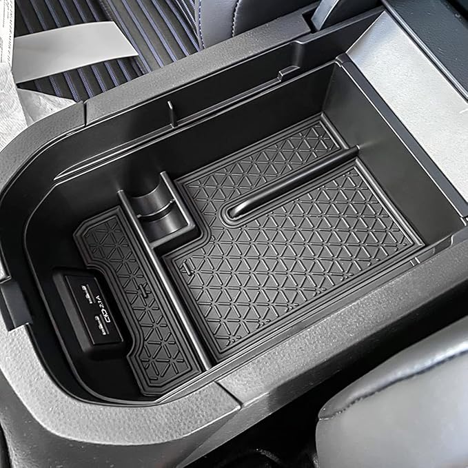 EDBETOS Center Console Organizer Tray Compatible with Toyota RAV4 2019 2020 2021 2022 2023 2024 2025 and 2021-2025 RAV4 Prime Accessories Armrest Secondary Storage Box (Black Trim)