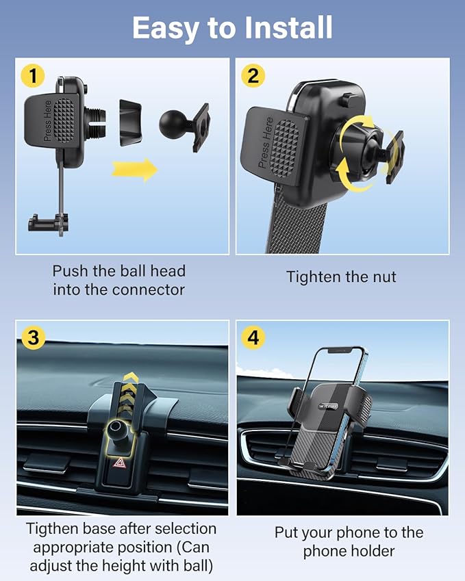 SKYLOTEC Car Phone Holder for Jeep Renegade 2015 2016 2017 2018 2019 2020 2021 2022 2023 Accessories Automobile Cradles Phone Mount, Cell Phone Base Not Block Air Vent