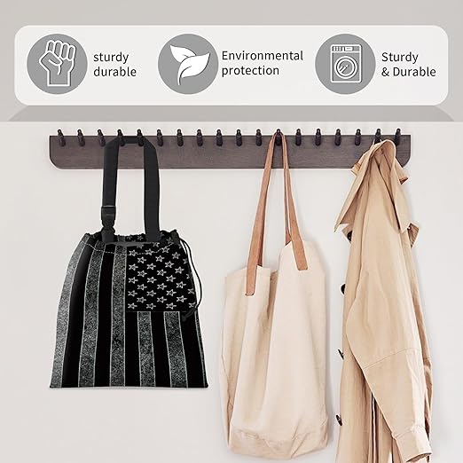 Car Trash Bag Large Hanging Can for Back of Seat, Cute Waterproof Car Garbage Bag for Vehicle, Travelling, Outdoor Dark American Flag