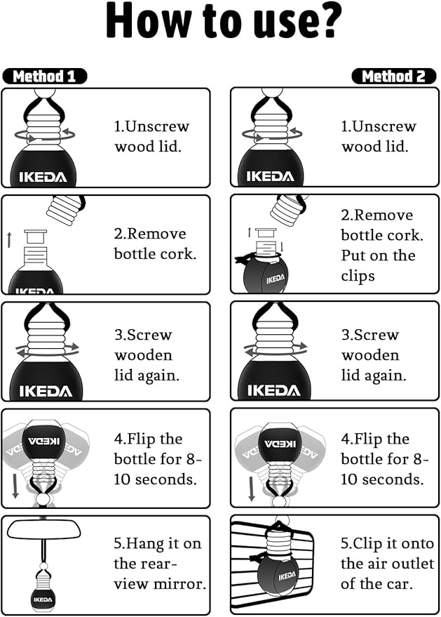 Ikeda Car Air Freshener: Hanging Car Smell Air Freshener | 10ml Hanging Car Perfume | Long Lasting Fragrance | Strong Scents Diffuser for Auto Home (Dusk)