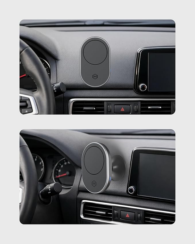 MagSafe Wireless Car Charger Dash Mount (Version 2.0) 360° Rotating Magnetic Phone Holder for iPhone 17/16/15/14/13/12/Air - 15W Fast Charging, Secure Magnets, Universal Dashboard Fit