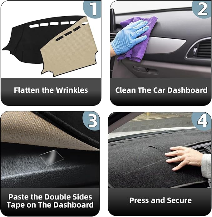 Dashboard Mats Dash Covers Pad Compatible with VW Volkswagen Jetta 2019-2023 2024 2025 Dash Carpet Protector