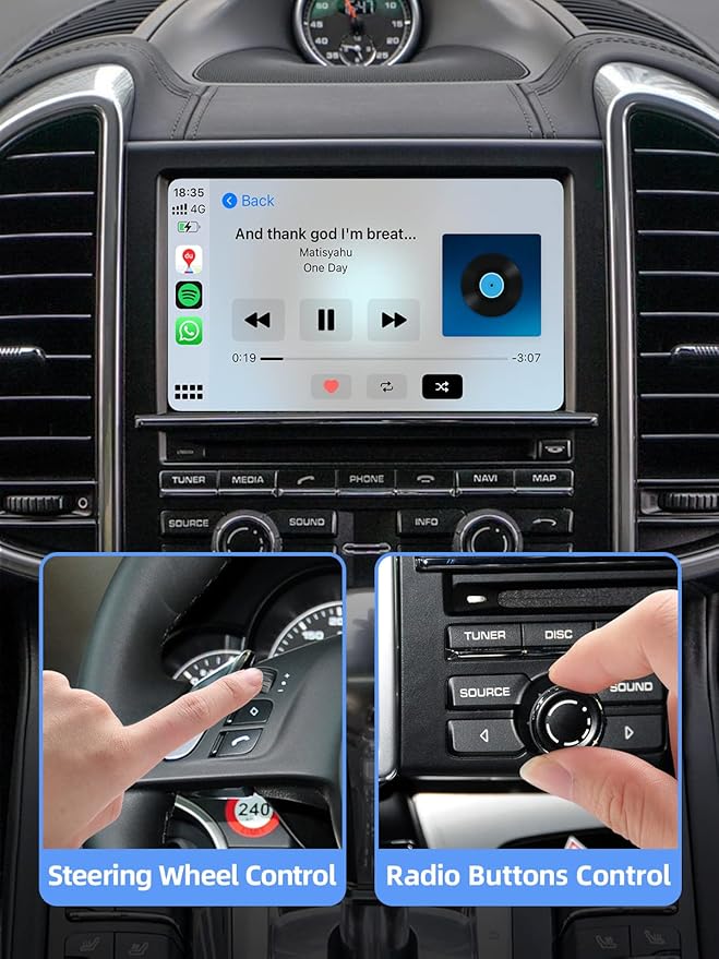 ISUDAR PCM 3.1 Wireless Carplay & Android Auto Module for Porsche Panamera Cayenne Macan Cayman Boxster 911 718 Support Reverse Camera Parking Sensor Mirror Link Steering Wheel Control