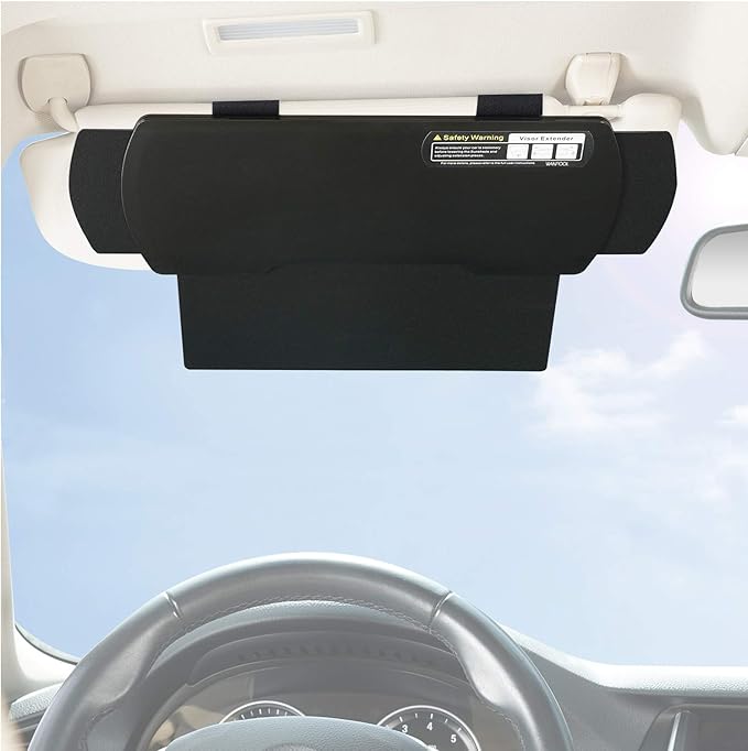 Car Visor Sunshade Extender, Window Shade, Anti-Glare Sun Blocker for Driver or Front Seat Passenger,1 Piece (Black)