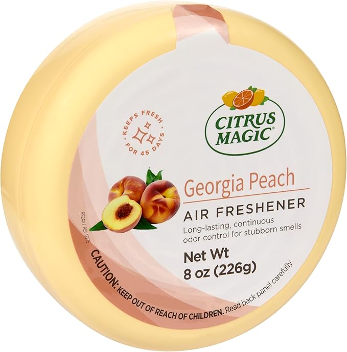 Citrus Magic Odor Absorbing Solid Air Freshener, Georgia Peach, 8-Ounce, Pack of 3