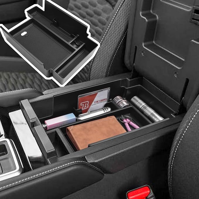 TACORBO Center Console Organizer Tray for Nissan Pathfinder 2022 2023 2024 2025 Accessory, Interior Armrest Storage Box Insert Tray,Black