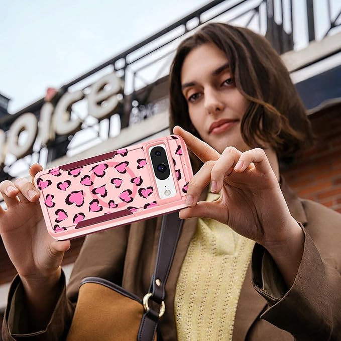 for Google Pixel 8 Case 6.2 Inch - Compatible with MagSafe Women Girls Cute Magnetic Protective Cover Funny Unique Girly Leopard Heavy Duty Shockproof Design for Google Pixel 8 Phone Cases