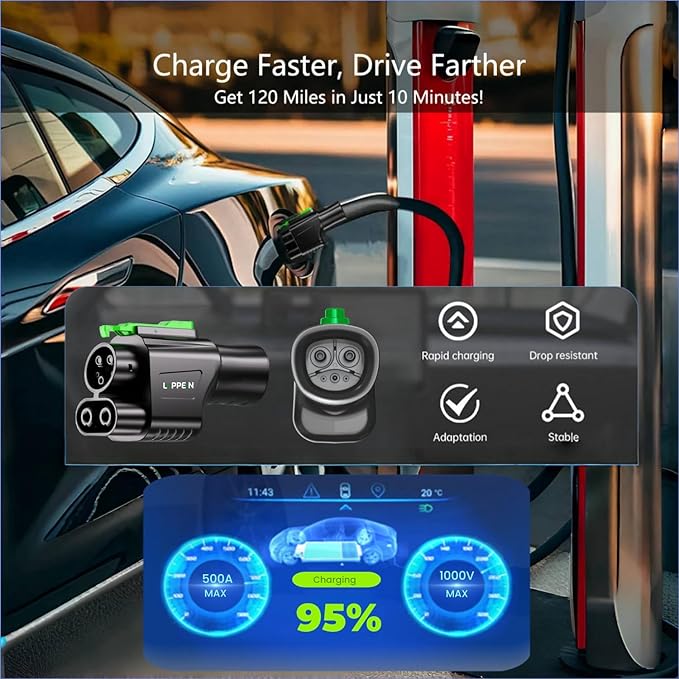 NACS to CCS Adapter, TSL DC Charging Station Adapter for Ford R1V1AN GM V0LV0 M-Benz Air Ariya Prologue,TSL to CCS Adapter DC Fast Charging,Fast Charge CCS1 EV Battery at TSL Super Chargers
