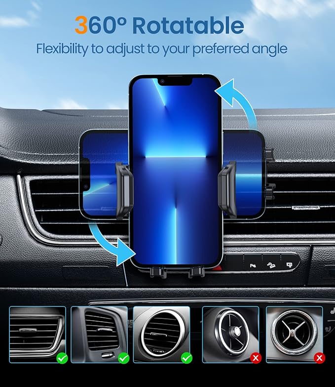 MOKPR Car Air Vent Clip for Diameter 0.67inch (17mm) Joint Ball Cell Phone Holder for Car & Wireless Car Charger Mount