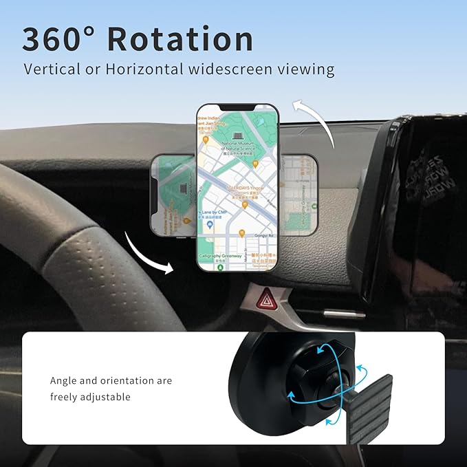Car Phone Holder for Toyota Sienna 2021–2024, Magnetic Vehicle-Specific Dashboard Mount with MagSafe Ring Support, 360° Rotating Adjustable Cradle,Toyota Sienna Auto Accessories (MagSafe Mount)