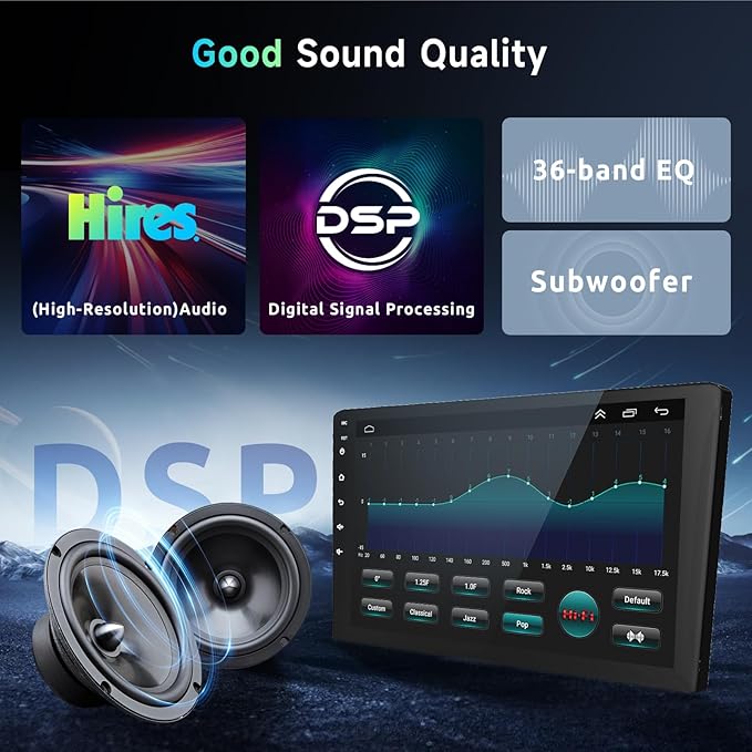 Podofo 8 Core 8+128G Android Car Radio Stereo for Honda Civic 2006-2011 with Wireless Carplay Android Auto, 10.1" QLED Touch Screen, WiFi/4G, GPS, DSP/Hi-Res, AM/FM, Bluetooth 5.0, Backup Camera