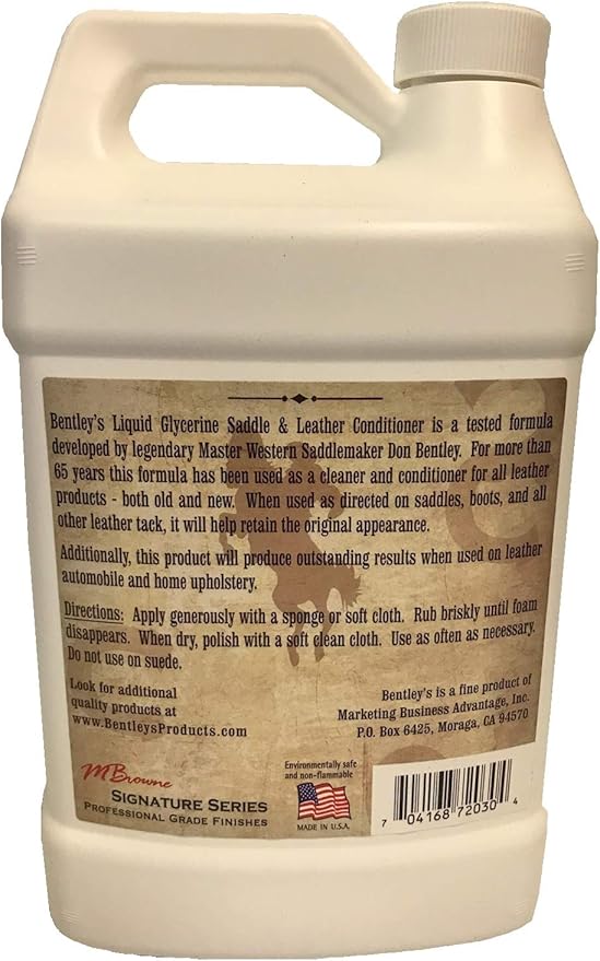 Bentley Liquid Glycerine Saddle & Leather Conditioner Soap - 128 oz (one Gallon)