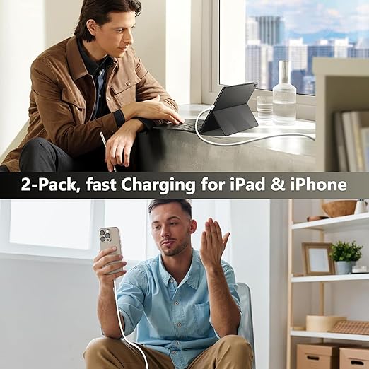 USB C Charger for iPhone 17/16/15 Charger Fast Charging,20W Apple Fast USBC Wall Chargers 2Pack Type C Blocks Adapter Fast USBC Charging Cable Cord for iPhone 17 Pro Max/16Pro/15Plus/iPad Pro/Air/Mini