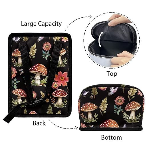Cute Mushroom Car Trash Can Auto Garbage Bag with Lid Leak-Proof Car Storage Bag Garbage Bag Hanging for Headrest Portable Vehicle Backseat Organizer