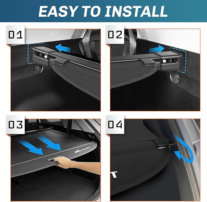 Nilight Trunk Cargo Cover for Subaru Crosstrek Impreza 2023 2024 2025, Retractable Security Shade Rear Cargo Cover, with Trunk Storage Net, 1-Pack
