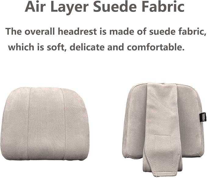 Premium Car Headrest Pillow Suede Memory Foam Neck Support for Drivers Ergonomic Auto Pillow with Slow Rebound Comfort