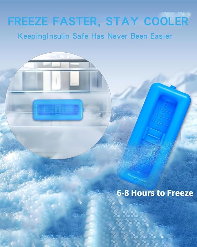 Insulin Vials Cooler Travel Case: TSA Approved Medication Diabetic Cooler for Travel, Insulated Cooling Bag for Insulin Pens, Diabetic Small Bottle Protector Kit with Protective Ice Brick