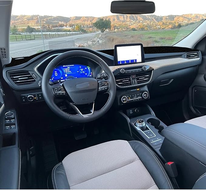 x xotic tech Center Console Dashboard Mat Pre-Cut Non-Slip Sunshield Sun Glare Protector Dash Carpet Pad Black Cover Compatible with Ford Escape 2020 2021 2022 2023 2024 2025 2026