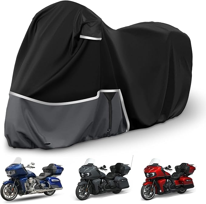 Waterproof Motorcycle Cover Replace for Indian Roadmaster/Pursuit, 420D Oxford Cloth Customized Motorcycle Cover for Snow Rain Dust Protection (Roadmaster)