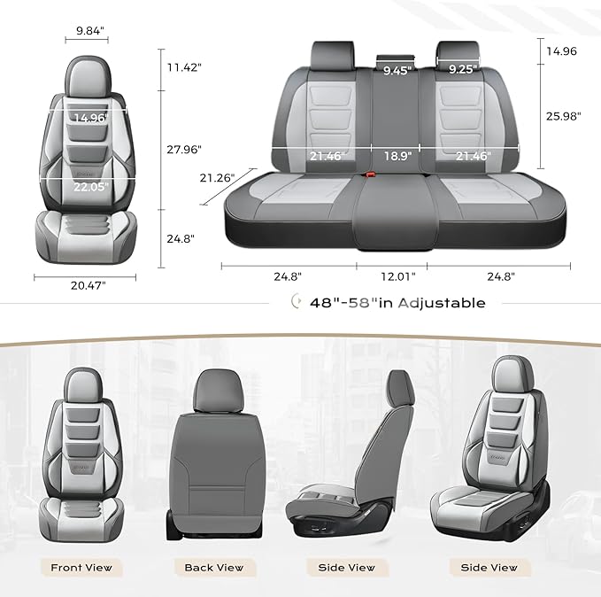 Coverado Car Seat Covers, Front Covers for Cars, Car Seat Cover Front Seats, Automotive Seat Cover, Waterproof, Leather Car Seat Cushion, Universal Interior Covers Seat Protectors for Most Cars