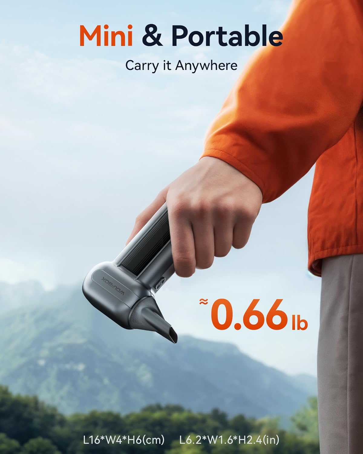 WOLFBOX MF100 Electric Air Duster-150000RPM Super Power Cordless Air Duster, Rechargeable Brushless Motor Durable Blower, 3-Gear Adjustable Dust Blower for Computer, Keyboard, Outdoor, House and Car