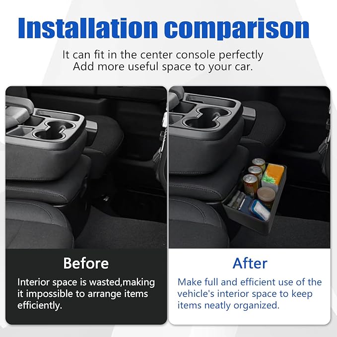 Central Console Hanging Organizer Box for Chevy Silverado GMC Sierra 1500 2019-2025 and Chevrolet Silverado/Sierra 2500HD 3500HD 2020-2025 Split-Bench Seat Only