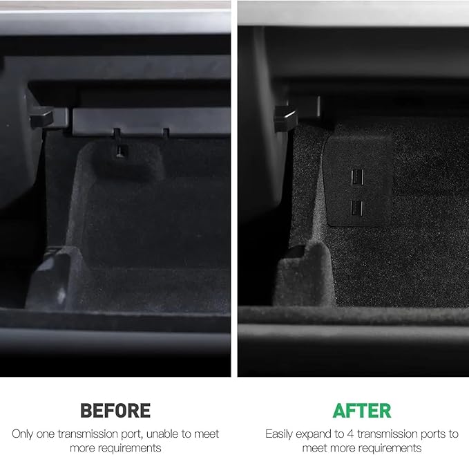 Glove Box Docking Station for Tesla Model Y USB Shunt Hub Docking Station Central Control Expander Glove Box Docking Docking for Tesla Model 3/Y Highland (My 2021-2024)