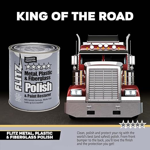 Flitz Metal Polish Paste - 2lb Can of USA-Made Polish for Solid Chrome, Stainless Steel, Aluminum- Non-Abrasive for Light Oxidation - Requires Manual Buffing - Not for Plated/Coated Surfaces (1 Pack)