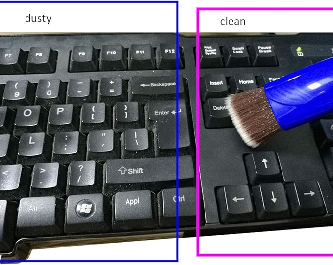 yueton Double Ended Portable Cleaning Brush Mini Hand Held Magic Brush Duster for House, Car, Office (Black)