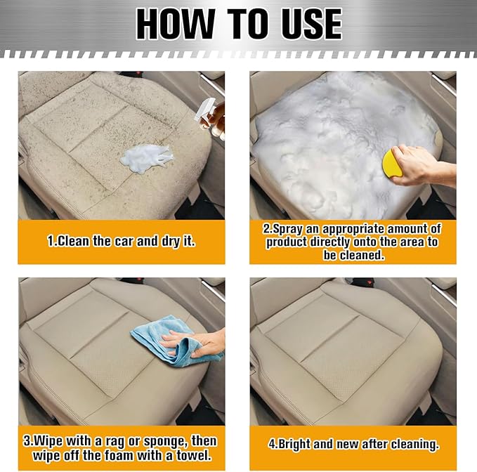 Multi-Purpose Foam Cleaner, Rayhong Foam Cleaner, All Around Master Foam Cleaner,Homebbc Foam Cleaner, Upholstery Cleaner for Car Seats, Interior Car Cleaner(2PCS)