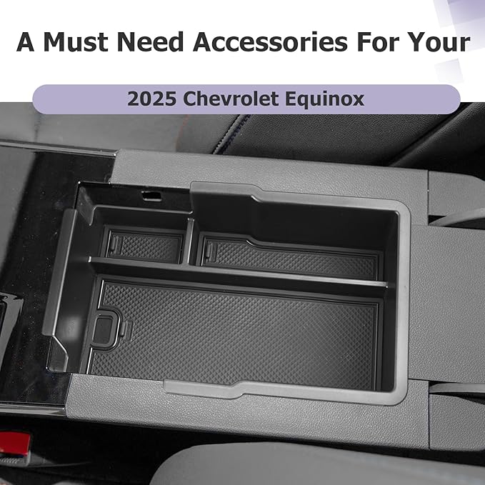 LUWU 2025 2026 Equinox Center Console Organizer Compatible with 2025 2026 Equinox Accessories Center Console Organizer Armrest Console Organizer Armrest Organizer Insert Tray